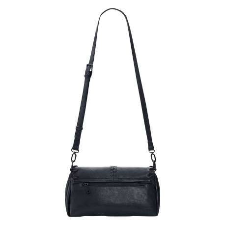 Sac bandouliere noir à imprimé pourvu d'une anse rouge et noire - Image 2