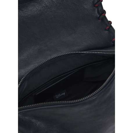 Sac bandouliere noir à imprimé pourvu d'une anse rouge et noire - Image 4