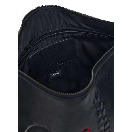 Sac porté épaule noir à imprimé pourvu d'une anse et d'une bandoulière - Image 4