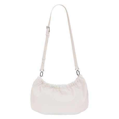 Sac bandouliere blanc uni muni d'une anse bicolore tressée - Image 2