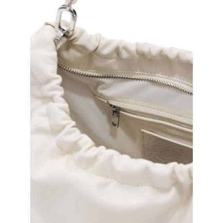 Sac bandouliere blanc uni muni d'une anse bicolore tressée - Image 5