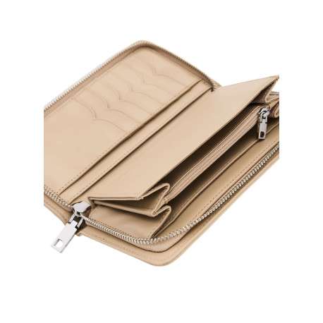 Portefeuille beige avec des motifs floraux et une fermeture à zip - Image 4