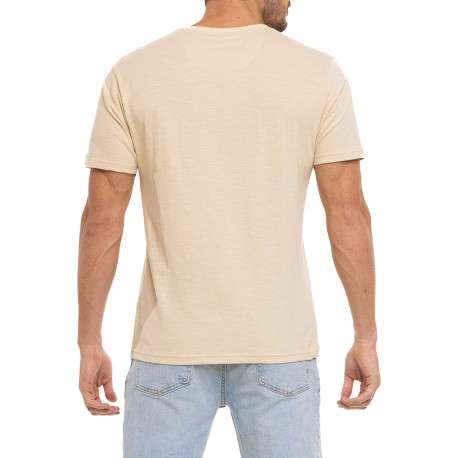 T-shirt en coton beige imprimé avec une coupe droite et un col rond - Image 2