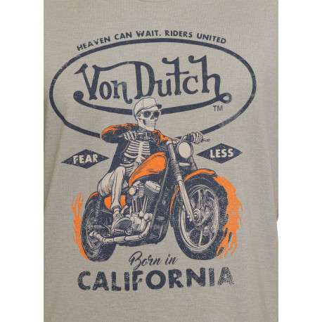 T-shirt kaki imprimé avec une coupe droite et des manches courtes - Image 5