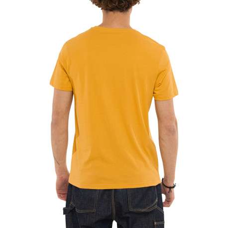 T-shirt en coton jaune imprimé avec une coupe droite et un col rond - Image 2