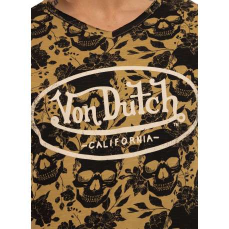 T-shirt en coton noir à motifs tête de mort avec une coupe droite - Image 3