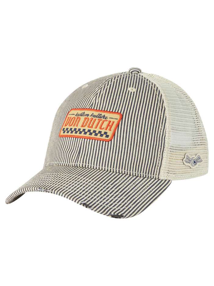 Casquette grise à rayures...