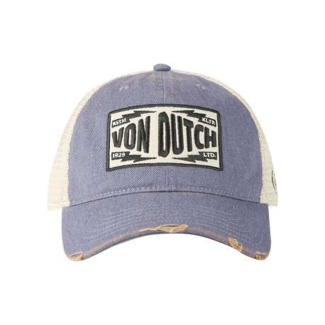 Casquette bleue unie avec une partie de la couronne en filet - Image 2