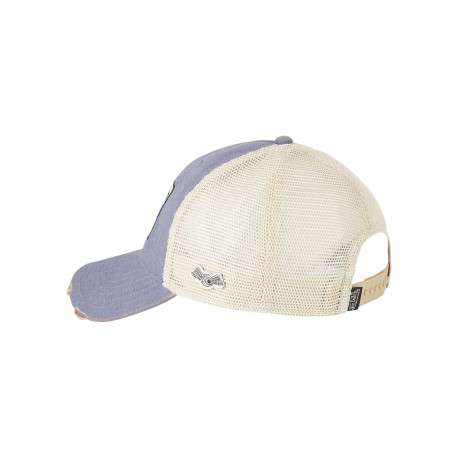 Casquette bleue unie avec une partie de la couronne en filet - Image 3