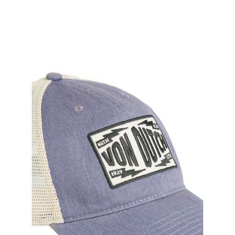 Casquette bleue unie avec une partie de la couronne en filet - Image 4