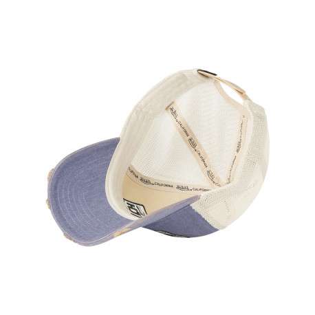 Casquette bleue unie avec une partie de la couronne en filet - Image 5