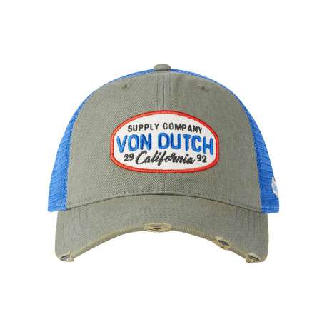 Casquette bleue unie avec une partie de la couronne en filet - Image 2