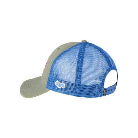 Casquette bleue unie avec une partie de la couronne en filet - Image 3