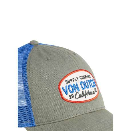 Casquette bleue unie avec une partie de la couronne en filet - Image 4