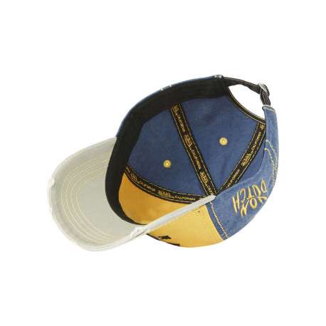Casquette en coton jaune uni avec un effet usé sur la visière - Image 5