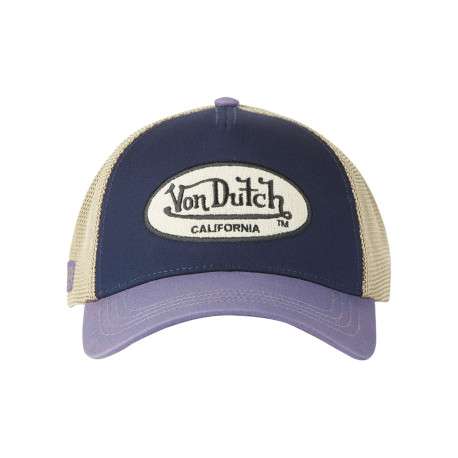 Casquette bleue uni avec une partie de la couronne en filet fermeture snapback - Image 2