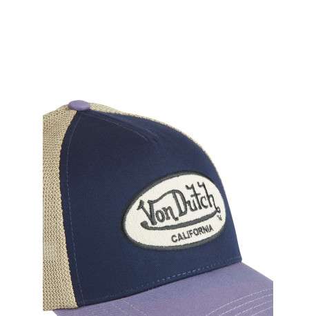 Casquette bleue uni avec une partie de la couronne en filet fermeture snapback - Image 4