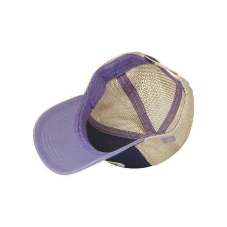 Casquette bleue uni avec une partie de la couronne en filet fermeture snapback - Image 5