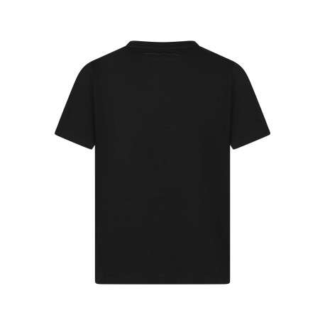 T-shirt en coton noir à coupe droite pourvu d'un col rond et de manches courtes - Image 2