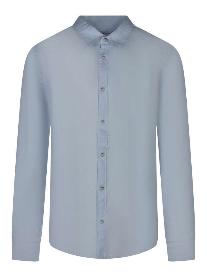 Chemise en lin bleu clair...