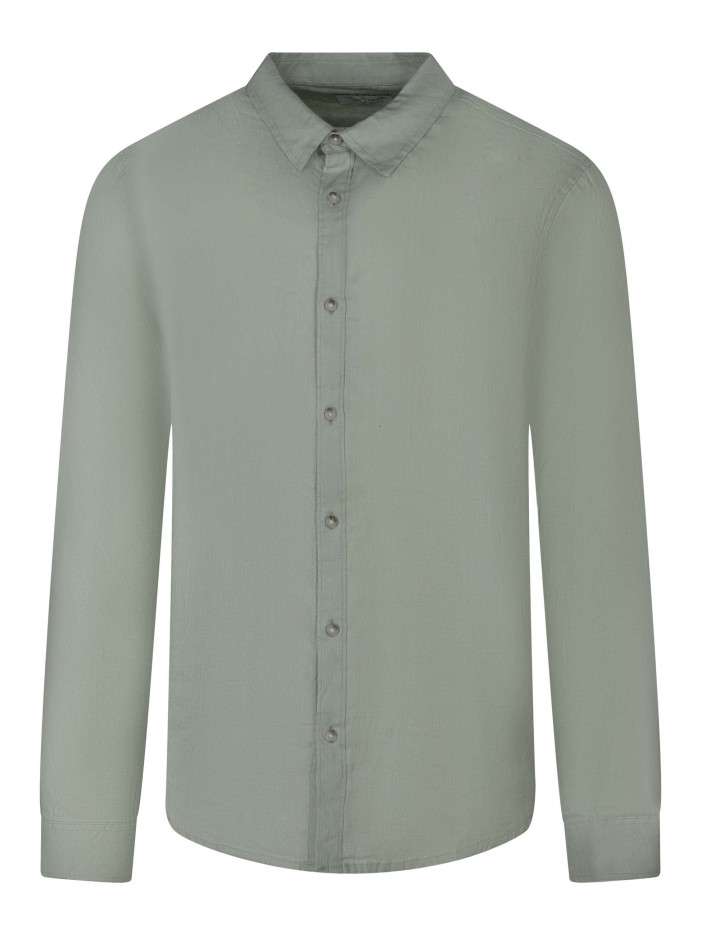 Chemise en lin verte unie...