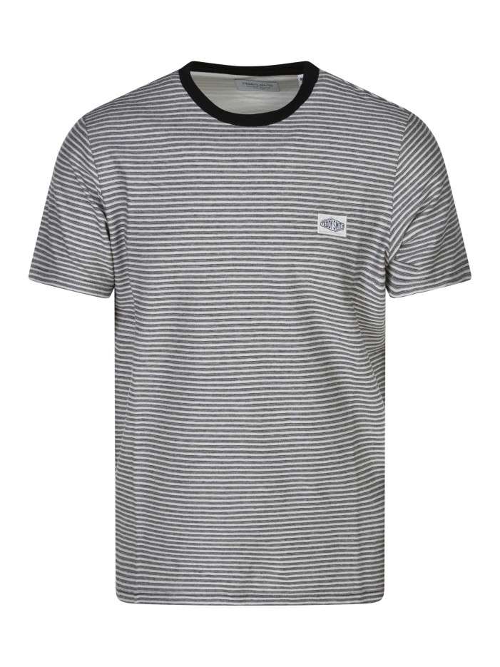 T-shirt noir et écru à...