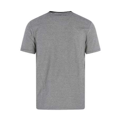 T-shirt noir et écru à coupe droite pourvu d'un col rond et de manches courtes - Image 2
