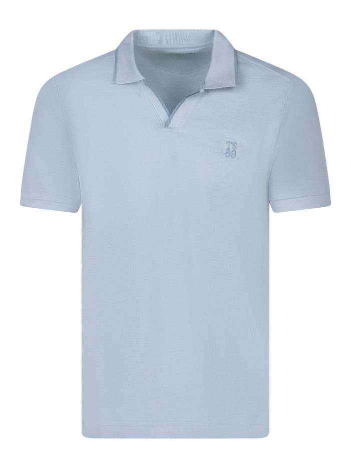Polo en coton bleu à coupe...