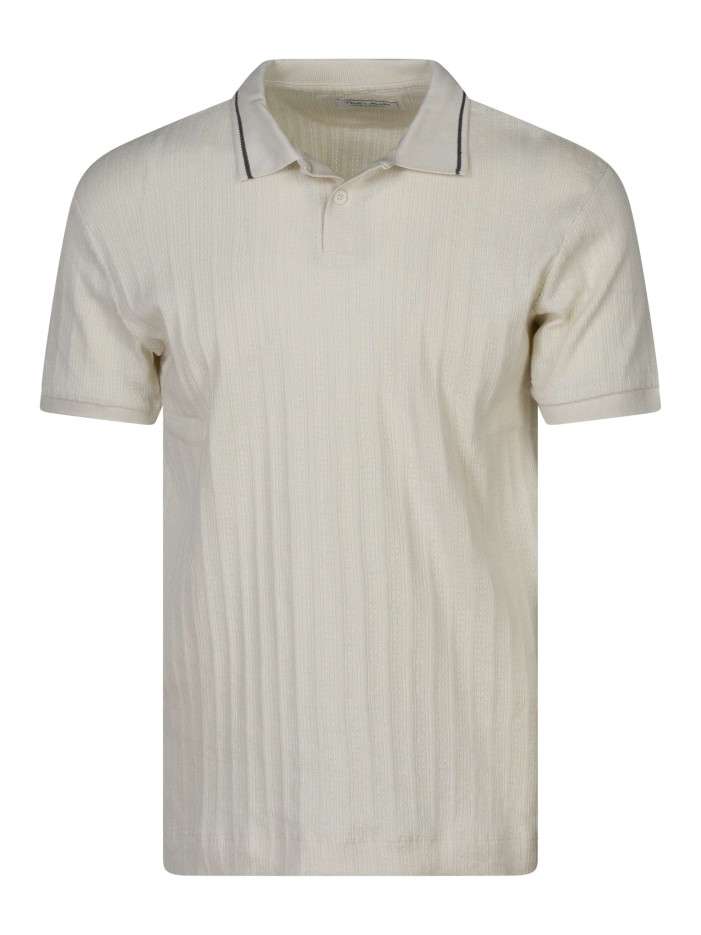 Polo en coton beige à coupe...