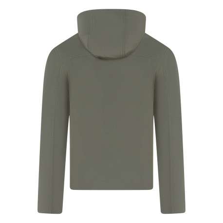 Blouson vert à coupe ajustée pourvu d'un col à capuche avec cordon de serrage - Image 2