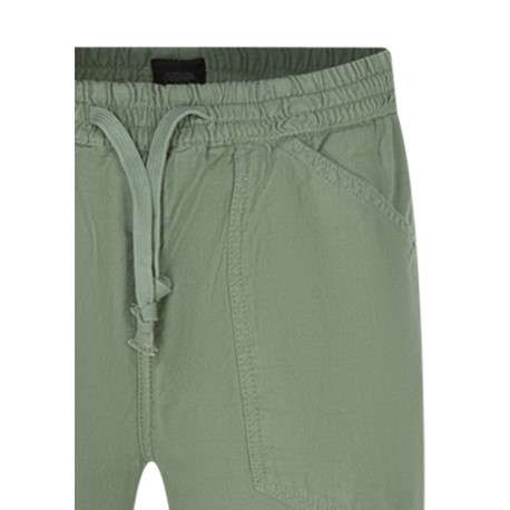 Pantalon Milak en coton vert à coupe droite pourvu d'une taille élastiquée - Image 3