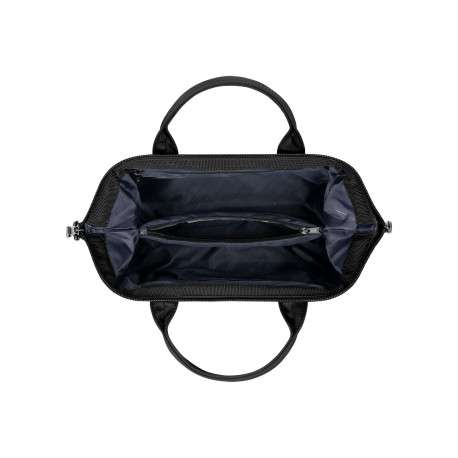 Sac à bandoulière Crossbody Small Cambridge noir uni avec logo marron embossé - Image 3