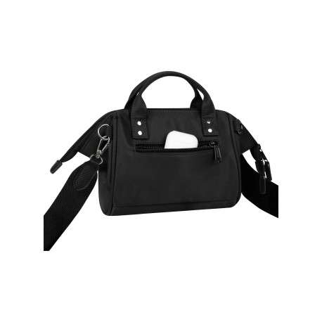 Sac à bandoulière Crossbody Small Cambridge noir uni avec logo marron embossé - Image 4