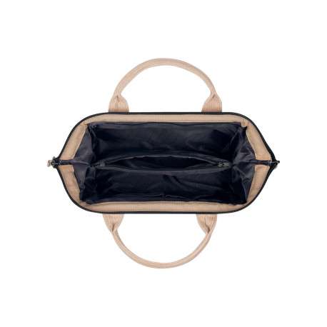 Sac à bandoulière Crossbody Medium Luxor beige uni en velours côtelé - Image 3