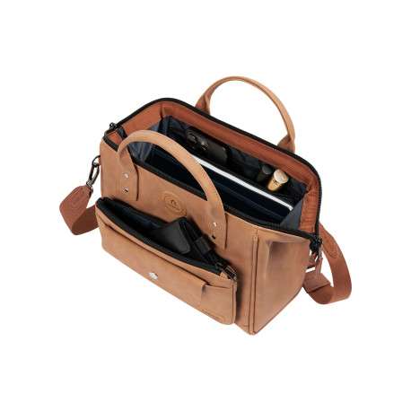 Sac à bandoulière Crossbody Medium Moscow camel uni en simili cuir - Image 4