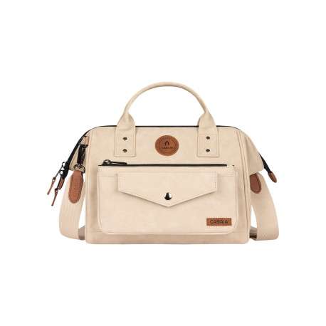 Sac à bandoulière Crossbody Medium Andenne beige uni en simili cuir