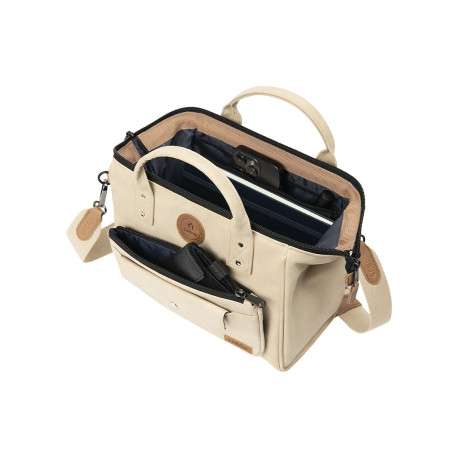 Sac à bandoulière Crossbody Medium Andenne beige uni en simili cuir - Image 4