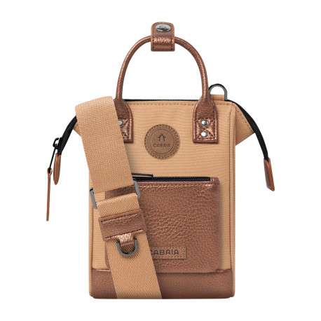 Sac à bandoulière Nano Launceston sable uni avec 2 anses et 1 zip