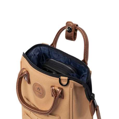 Sac à bandoulière Nano Launceston sable uni avec 2 anses et 1 zip - Image 3
