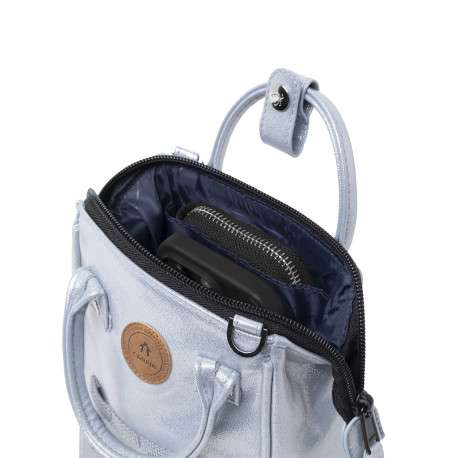Sac à bandoulière Nano Fidji argent brillant avec 2 anses et 1 zip - Image 3