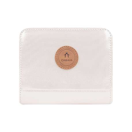 Portefeuille Medium Honolulu écru uni brillant en simili cuir