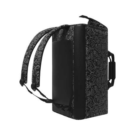 Sac weekender Amiens noir et blanc à imprimé floral avec 2 pochettes - Image 4