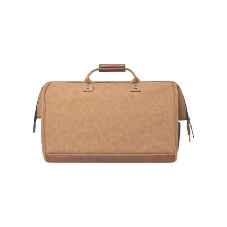 Sac weekender Moscow camel uni en simili cuir avec 2 pochettes - Image 2