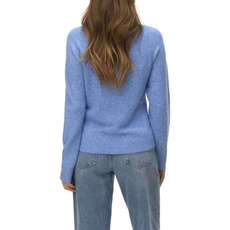 Pull bleu chiné avec une coupe droite et des manches longues - Image 3