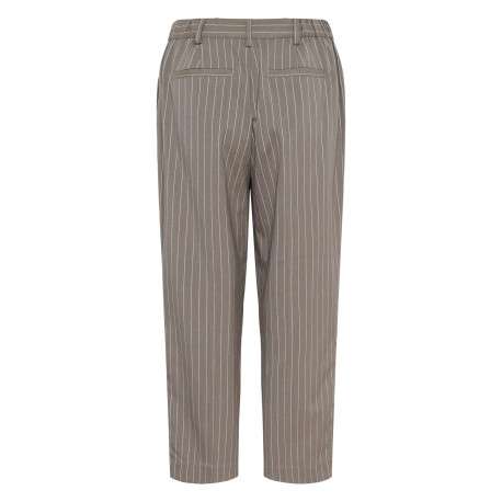 Pantalon chino gris à rayures pourvu d'un bouton à la taille - Image 2