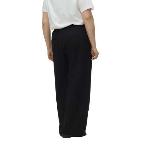 Pantalon Chino noir uni avec une coupe bootcut et une taille élastiquée - Image 4