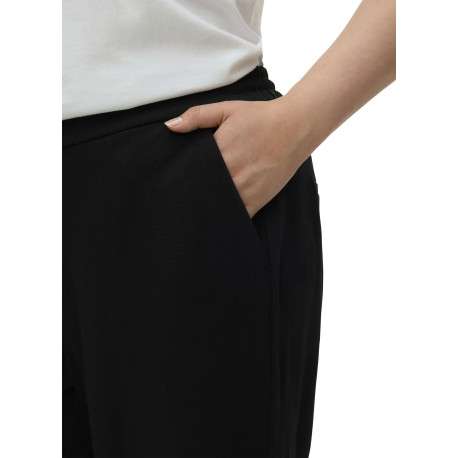 Pantalon Chino noir uni avec une coupe bootcut et une taille élastiquée - Image 6