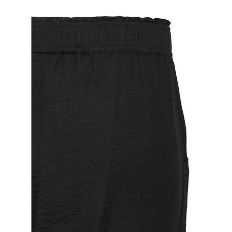 Pantalon Chino noir uni avec une coupe bootcut et une taille élastiquée - Image 2
