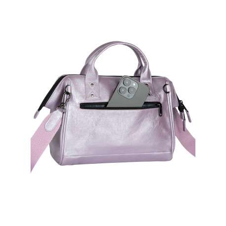 Sac à bandoulière Crossbody Medium Capri lilas brillant en simili cuir - Image 3