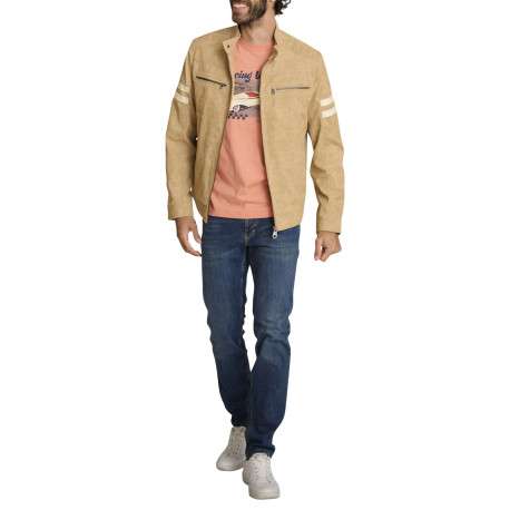 Pantalon chino en coton indigo uni avec une coupe ajustée et une taille basse - Image 3